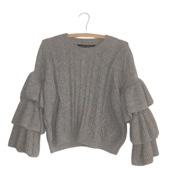 haute rogue Tops - Haute Rogue Ruffle Sleeve Cable Knit Sweater Small